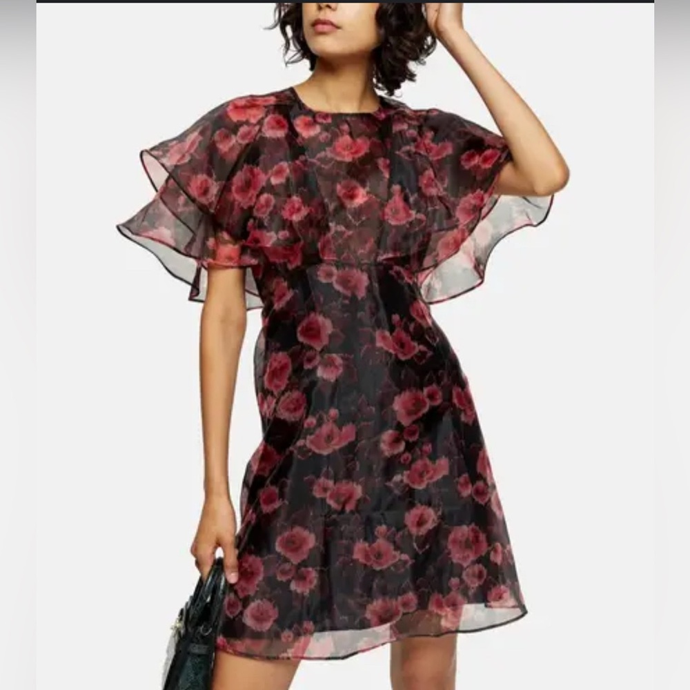 Topshop Black and Red Mini Dress
